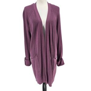 Lululemon Still at Ease Cashmere Blend Wrap Cardigan 12 Purple Athleisure Yoga